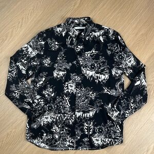 Men’s Givenchy 100% Silk Monster Sky Button Down Shirt 42